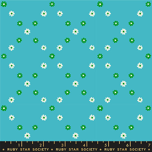 Best Day Ever Diamond Flowers in Dark Turquoise RS0107 16 - Ruby Star Society Sold by the Half Yard